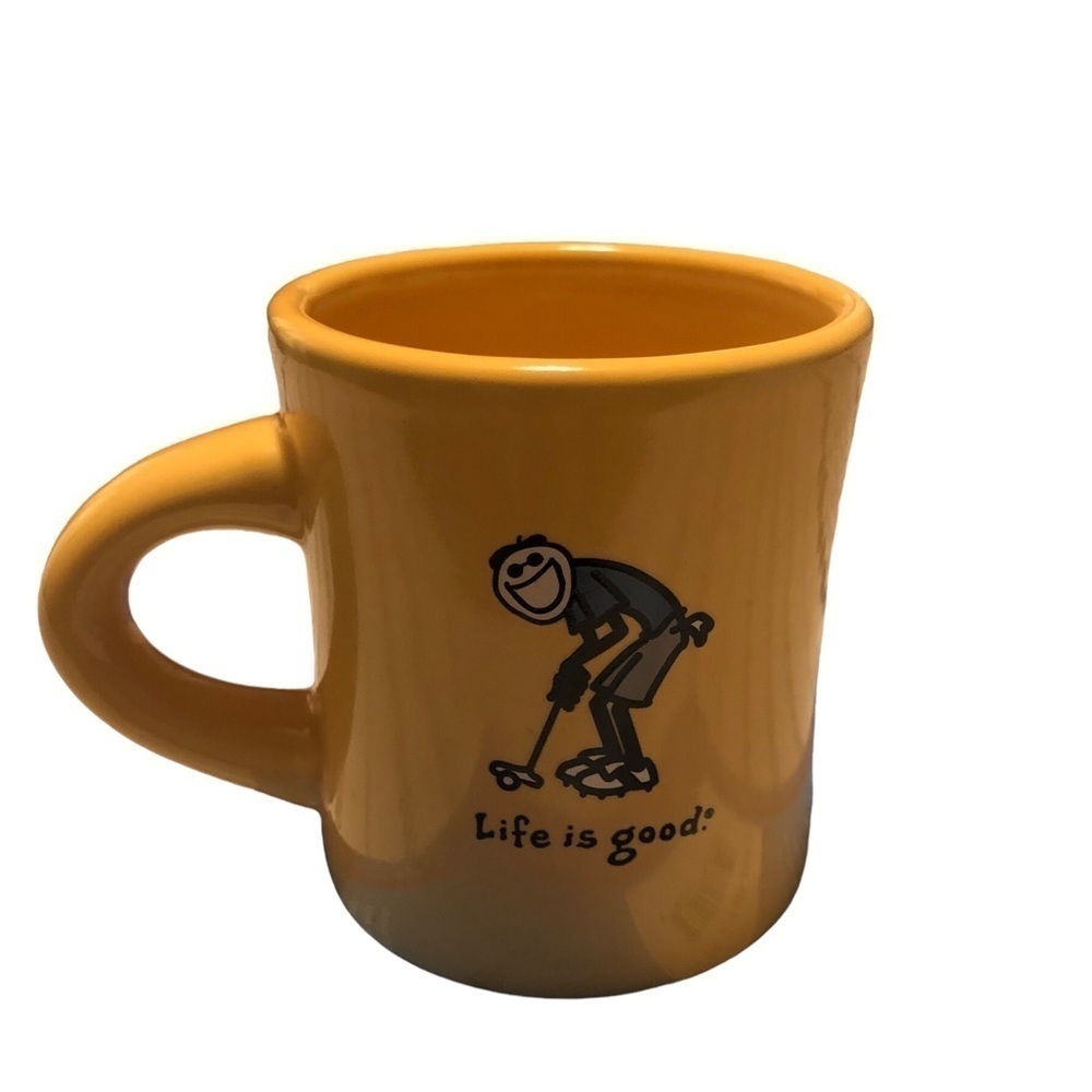 Life Is Good Yellow Golfers Coffee Mug Do What You Like Like What You Do Diner